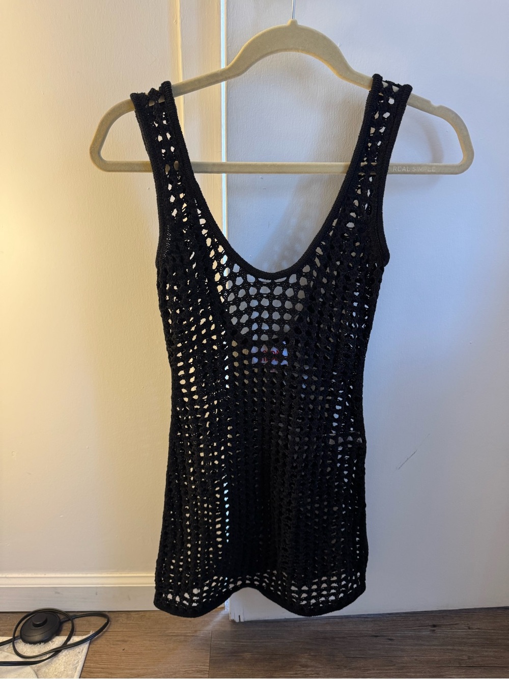 Solid & Striped Black Crochet Beach Cover up Dress